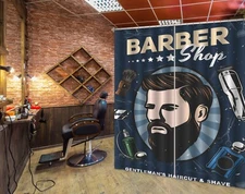 3D Hairstyle A4164 Barber Shop Photo Curtain Window Blockout Fabric Amy 2023