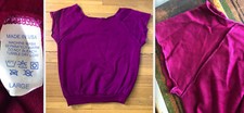 NEW NWOT VTG 80s SWEATSHIRT RAGLAN HOT PINK USA-MADE COTTON/ACRYLIC SUPER SOFT L