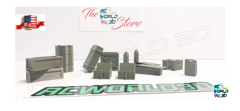 ACCESSORIES AMMO LOAD PACK FOR WPL, FAYEE, 1:16 TRUCKS 14 ITEMS PACK 3D PRINTED - Image 2 of 4