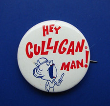 Vintage Hey Culligan Man Pin Pinback Button Advertising MADE IN THE USA