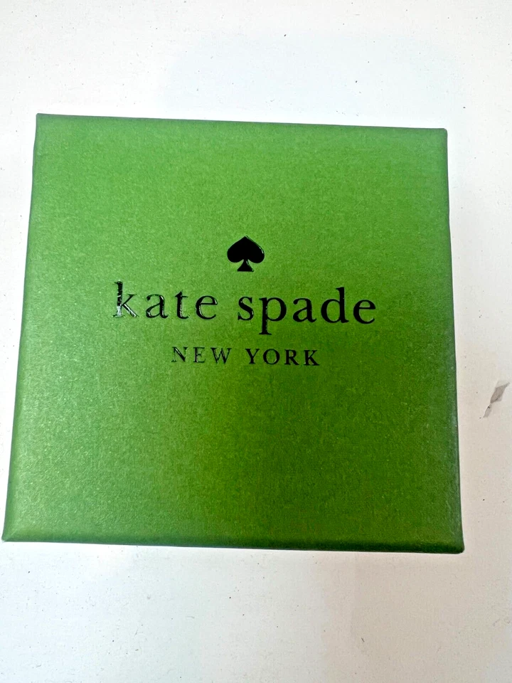 Aretes Kate Spade Cristal Redondos Placa de Oro Azul Ideas Brillantes En Caja Nuevos Foto 2 de 4