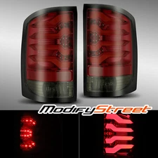 Modifystreet For 14-18 GMC Sierra 1500/2500HD/3500HD LED Tail Lights Red Smoke