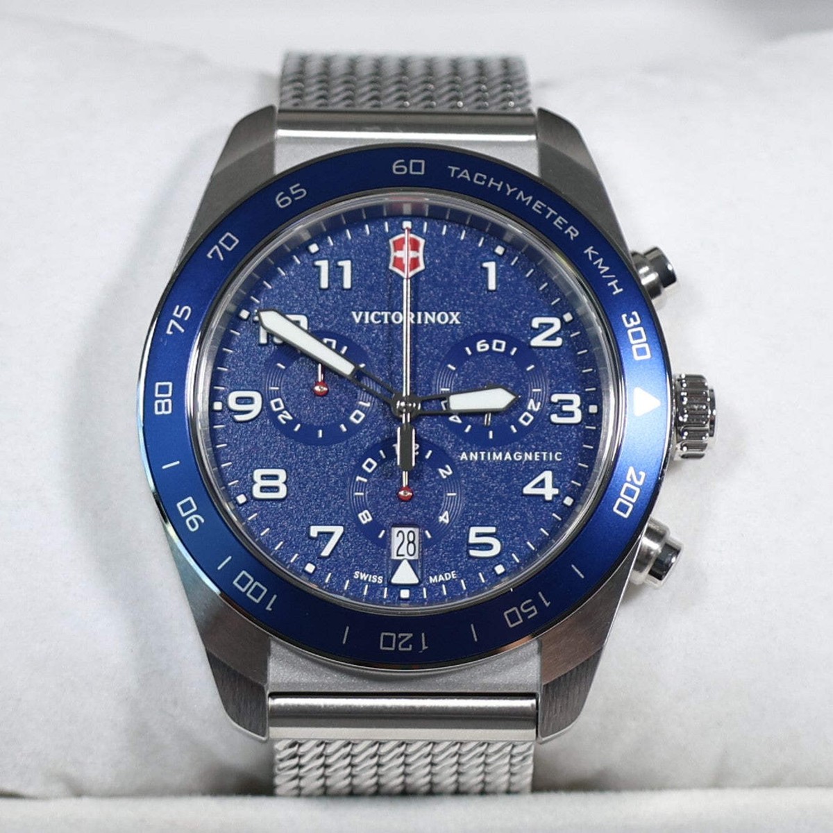 Victorinox Swiss Army Chrono Blue Dial Men's Mesh Bracelet Watch