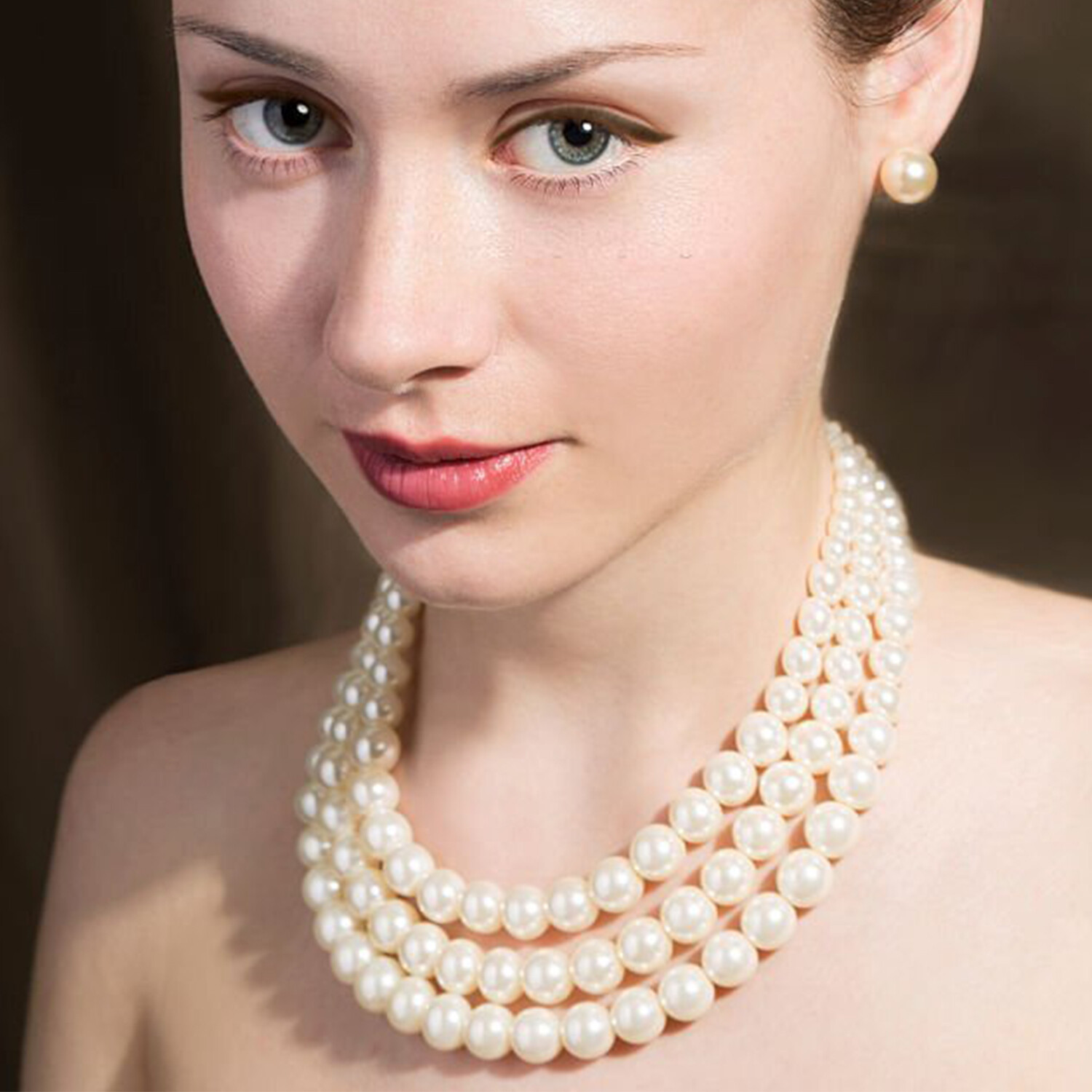 Pearl Necklace Bead Rope Chain for Bridal Wedding Gift Jewelry Costume