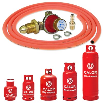 GASFLASCHE VERSTELLBAR REGULATOR 3m ORANGE SCHLAUCH EINSCHRAUBKALOR LPG PROPAN 0-4BAR