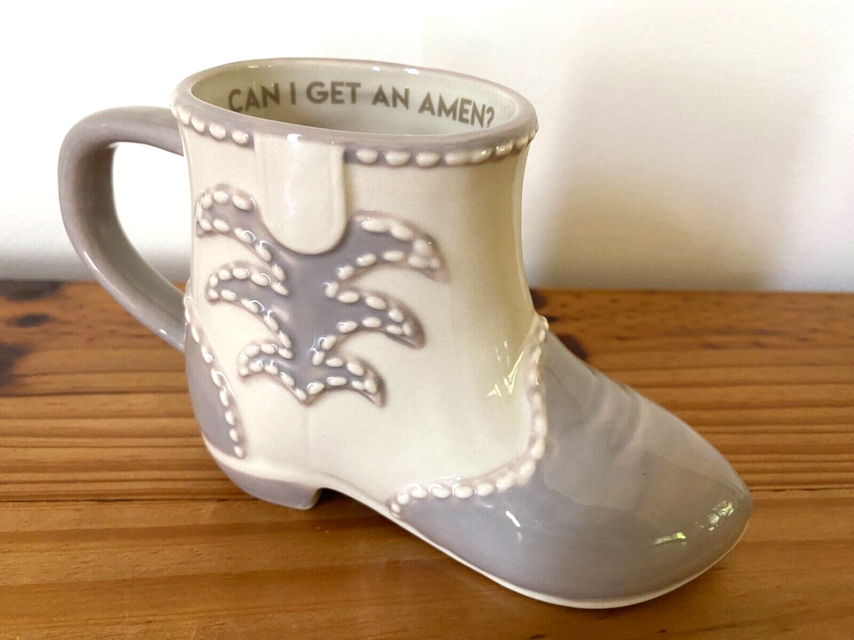 Totalee Gift Ceramic Boot Mug Can I Get An Amen? Designed in