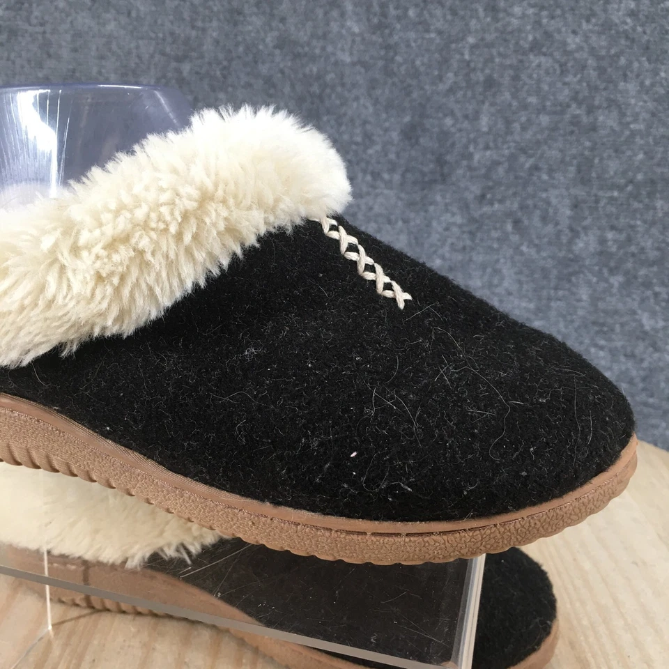 Sandalias Dearfoams para mujer 7-8 informales cómodas sin cordones zapatillas de mula tela negra Foto 4 de 4