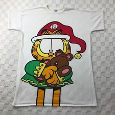 Vintage 90s Garfield Sleep Shirt Womens M/L Christmas Elf Nightgown Flirts 