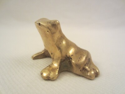 MESSING FROSCH FIGUR NIEDLICH MINI MINIATUR SKULPTUR KLEIN SÜß SWEET FROGGY FROG