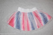 Toddler Girls SKIRT Tulling Covered RED WHITE BLUE Elastic Waist 24 Mo