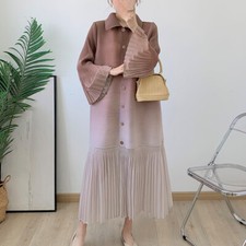 Fashion Cardigan Lapel Shirt Dress Women Loose Temperament Skirt Single Breasted