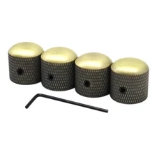 4pcs Metal Bronze Guitar Knobs Tone Volume Audio Potentiometer Control Knobs