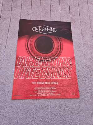 FPOT172 MAGAZINE ADVERT 12X8'' DEF LEPPARD : WHEN LOVE & HATE COLLIDE