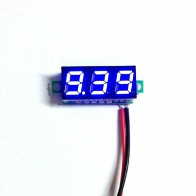 10Pcs/lot Mini Digital Blue LED Display Voltmeter DC 3.5-30V battery monitor
