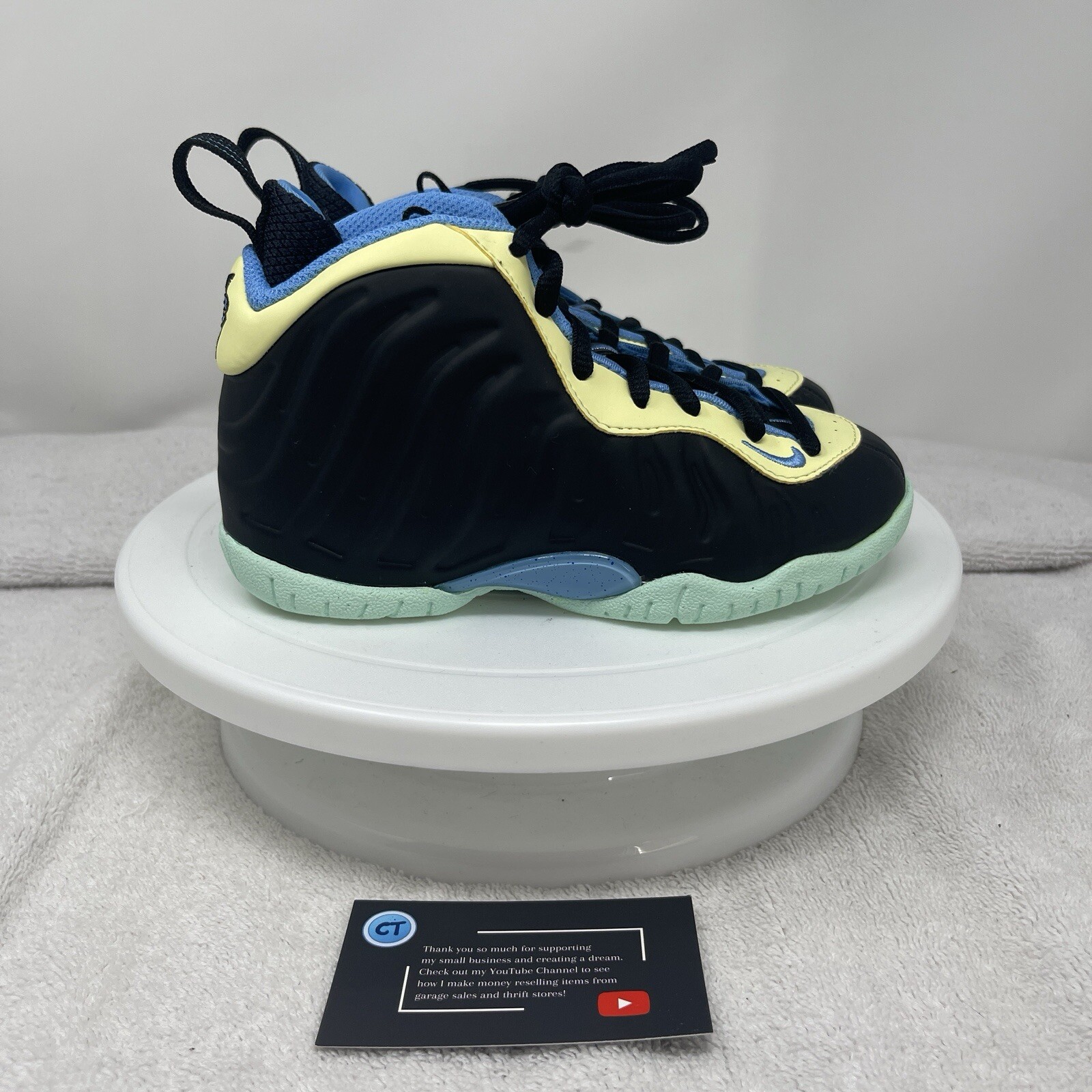 Nike Little Posite One PS Sneakers DH6491-001 Kids Size 11C Black Shoes Lace Up