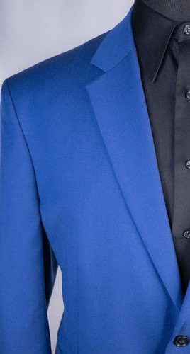 Jos A Bank 1905 Blue Solid Wool Tailored 2-Button Sport Coat Blazer Sz 46R NWOT - Picture 5 of 14