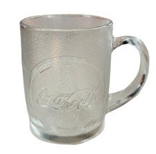Vintage Coca-Cola Frosted Glass Coffee Mug Tea Soda Cup Logo Made In USA