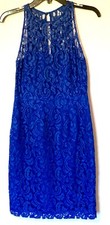 WOMENS J. CREW BLUE LACE OVERLAY SLEEVELESS PARTY COCKTAIL DRESS, SIZE 2