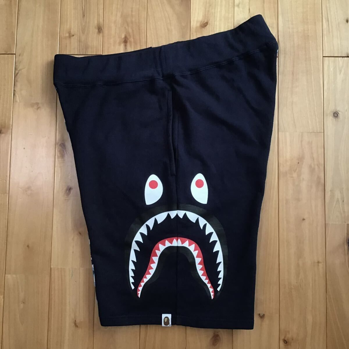 BAPE Side Shark Sweat Shorts Navy x ABC camo blue A Bathing BAPE Side Shark Sweat Shorts Navy x ABC camo blue A Bathing