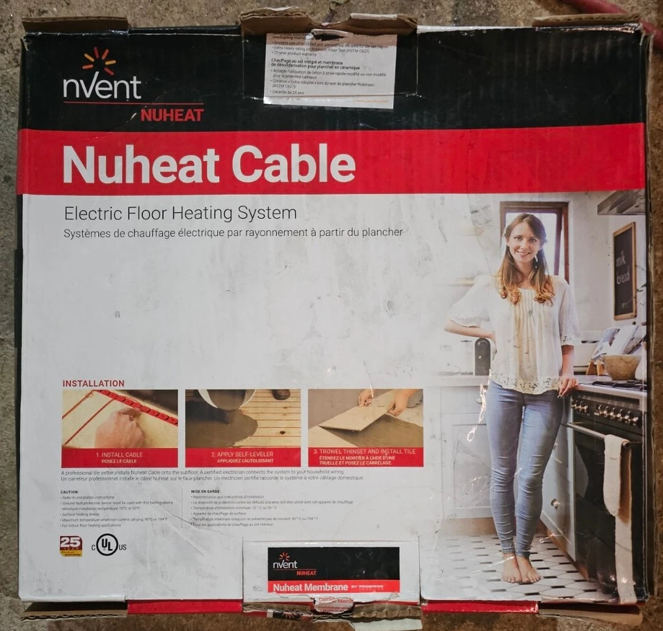 Sistema de cable Nuheat para calefacción en suelo radiante - 120v - 50 sq. ft. Foto 2 de 4