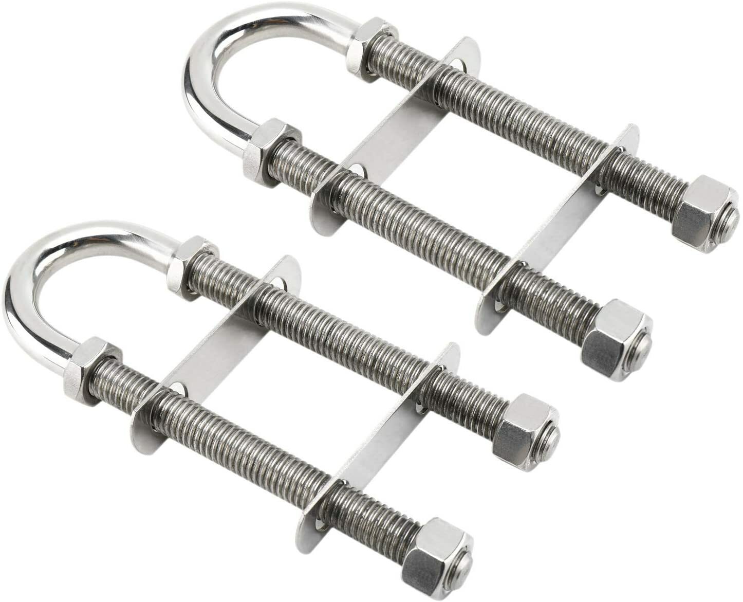 2x 3/8''Dia. Stainless Steel Boats Stern Bow Eye U Bolts Tie Down w