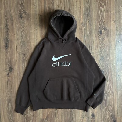 Vintage Nike Center Logo Swoosh Hoodie Brown XL Y2K