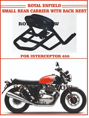 Royal Enfield Small Rear Carrier With Back Rest for INTERCEPTOR 650 - Exp Ship