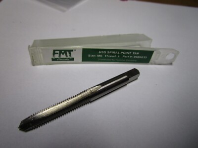M6-1.0 HSS 2 Flute D5 Plug Spiral Point Tap
