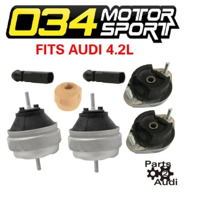 Engine Mount Trans Mount Set Left & Right with Bypass Connectors Audi