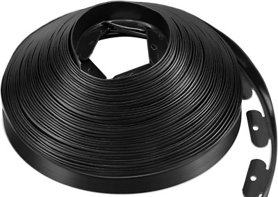 No-Dig Landscape Edging Kit 60FT/2.5'' Tall, Includes 24 Stakes- faded Black