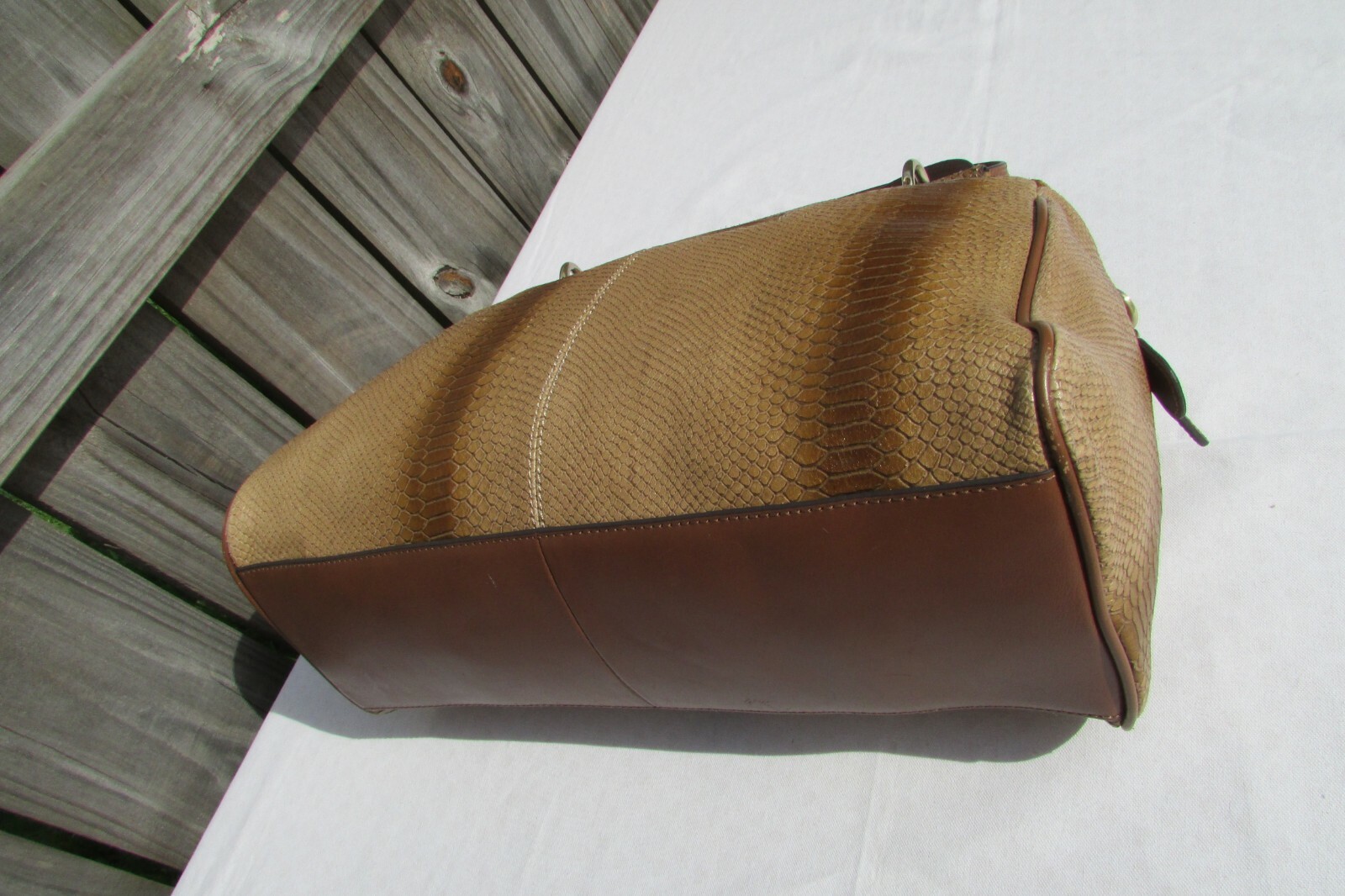 Etienne Aigner Krista Python Print Brown Leather … - image 10