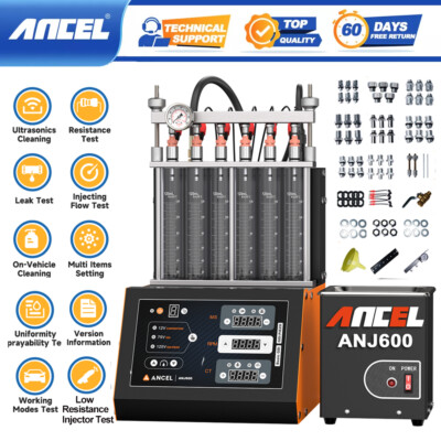 ANJ600 Car Fuel Injector Tester Ultrasonic Cleaning (6 cylinder GDI+Piezo) 110V