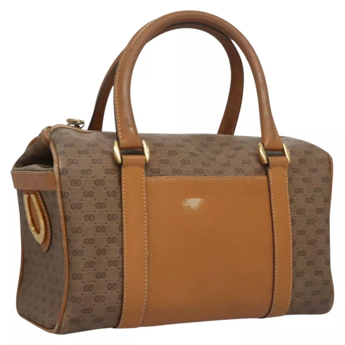 Sac à main GUCCI Micro GG Supreme PVC marron or 000 084 0158 authentique th5660