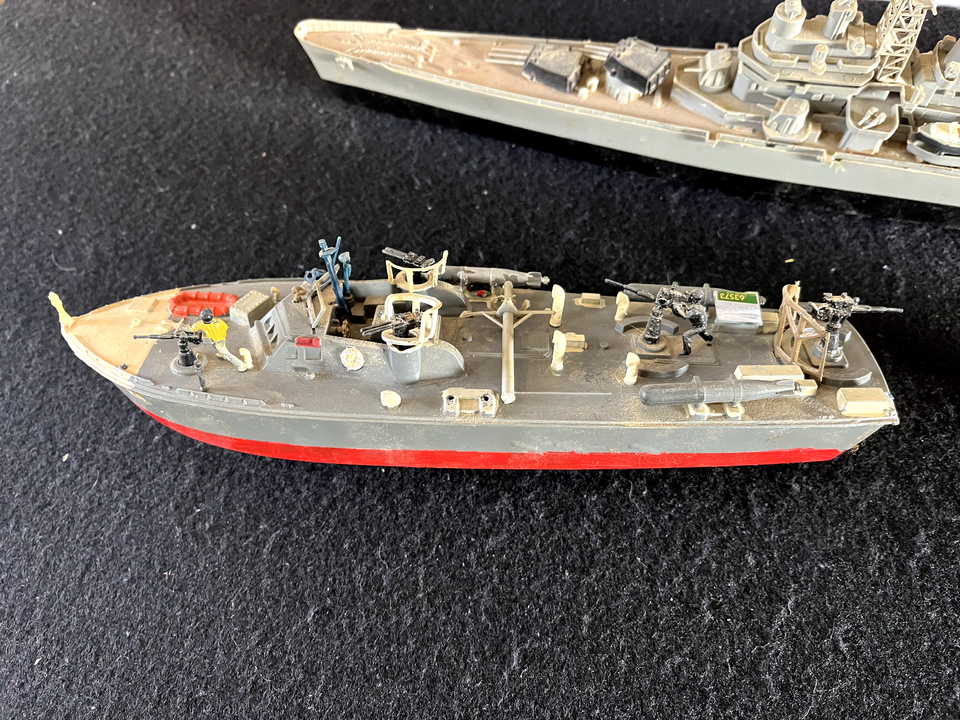 Lot of 3 BUILT US Military Ships Navy Cruiser, Fighter Boat Junkyard