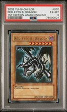 Dragón Negro Ojos Rojos | Holo Ultra Raro | 1ª Edición | PSA 6 | LOB-070