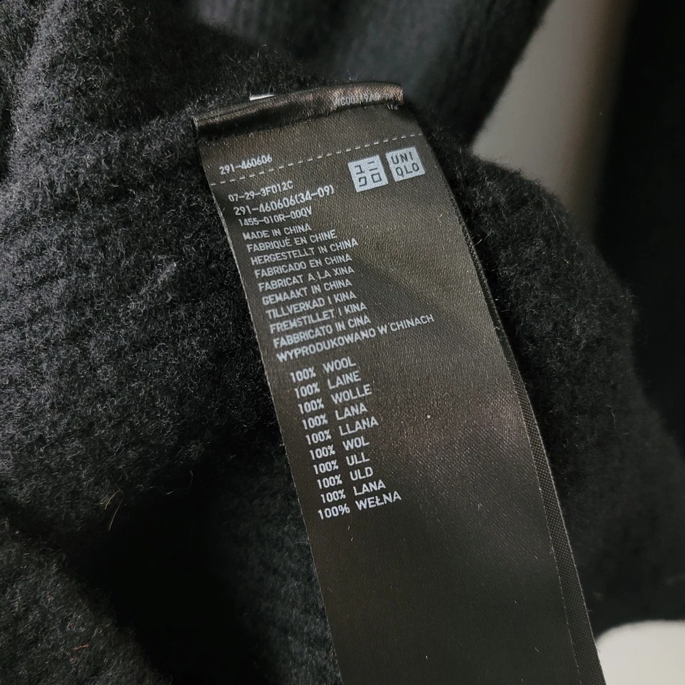 Uniqlo Women Size S Black Ribbed 100% Wool Knit Dress Stretch Formal Career Work - Image 4 of 4