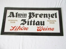 altes Schild  Werbeschild Werbung Reklame PRENZEL ZITTAU Lik&ouml;re Pappe