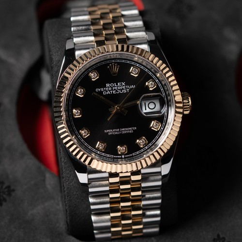 Rolex Datejust 36mm  Black Diamond Dial Jubilee Bracelet Ref. 126233 Set w/Box&P