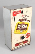 Vintage BAYER Aspirin Pain Reliever Coin-Op Pharmacy Country Store Dispenser, NR