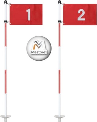 Golf Flagstick for Yard Golf Flag for Putting Green Portable 5-Section Design
