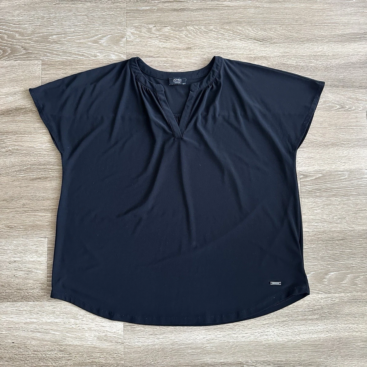 Haut Jones New York Signature - Col V Sky Blue Taille 2X | Torsade Froncée | Occasion Très Bon état
