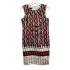 Talbots Womens Sheath Dress Sleeveless Geometric Print Size LP New