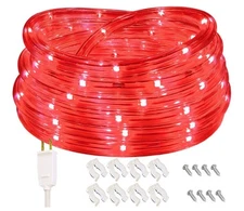 Rope Lights, 16Ft Waterproof Connectable Strip Lighting Red, Indoor Outdoor Mood