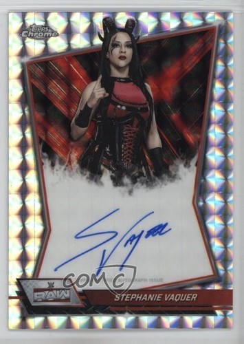 Stephanie Vaquer [Geometric Refractor] #RBA-STE 2026 Topps Chrome WWE Red Brand Autograph card