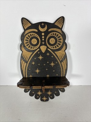 Celestial Owl Altar Crystal Shelf 8 Inches Tall