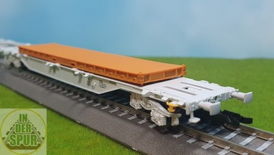 Spur TT Ladeplattform orange 40ft Flat Rack Containerwagen komp. Transport 1:120