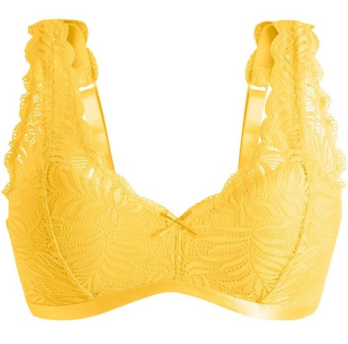 Bralette ohne Bügel Gr. 85 Cup B Sonnengelb Damen-Unterwasche Bra Unterhemd Neu*