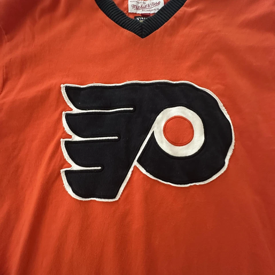 Camisa grande para hombre Philadelphia Flyers NHL hockey Mitchell Ness NHL hockey Foto 3 de 4