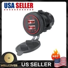 12V Car Cigarette Lighter Socket Dual 2.1A USB Port Charger Power Outlet LED Lit
