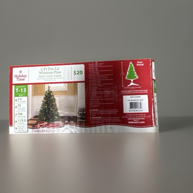 Holiday Time 3-Ft Pre-Lit Artificial Christmas Tree Multi-Color Lights